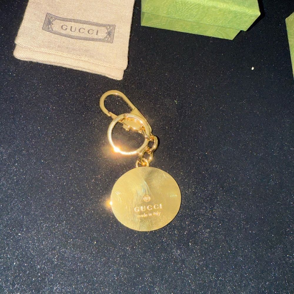 Brand new with box Gucci Gold Keychain with Red and Green Accents - Picture 3 of 4